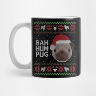 Ugly Christmas Sweater Bah Hum Pug Dog Mug